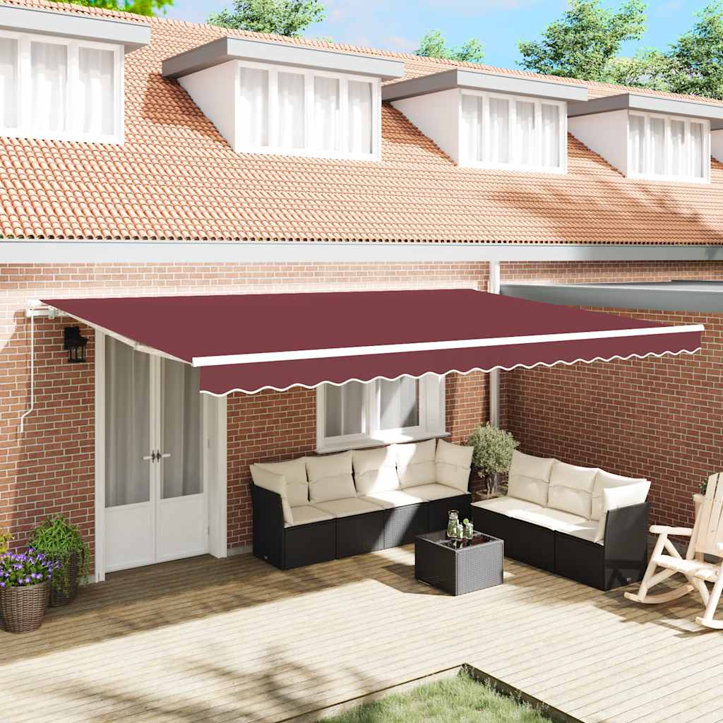 Manual Retractable Awning Burgundy 500x300 cm