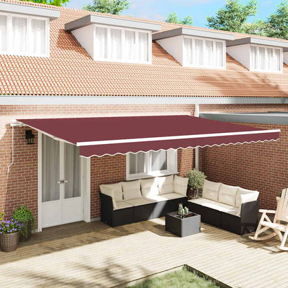 Manual Retractable Awning Burgundy 500x300 cm