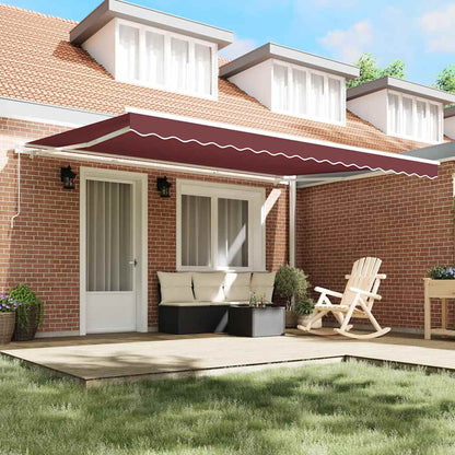 Manual Retractable Awning Burgundy 450x300 cm