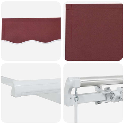 Manual Retractable Awning Burgundy 450x300 cm