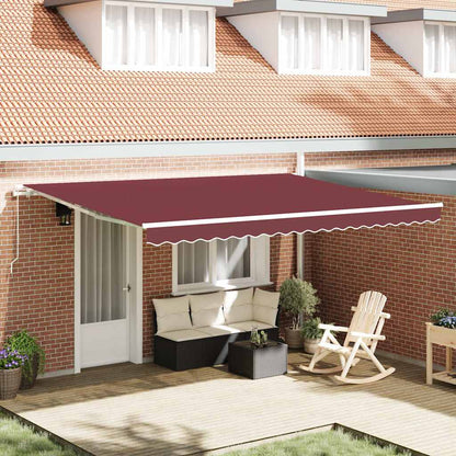 Manual Retractable Awning Burgundy 450x300 cm