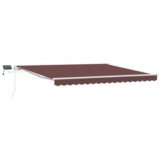 Retractable Awning Brown 400 x 300 cm Fabric and Aluminium