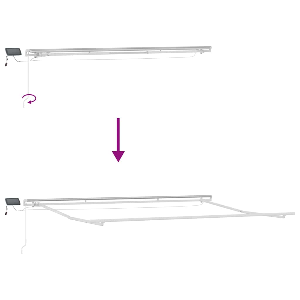 Manual Retractable Awning with LED Brown 450x300 cm