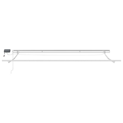 Manual Retractable Awning with LED Brown 500x300 cm