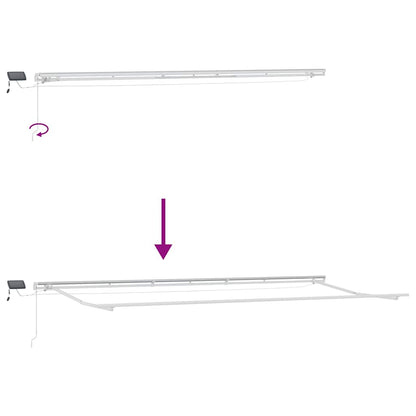 Manual Retractable Awning with LED Brown 600x300 cm