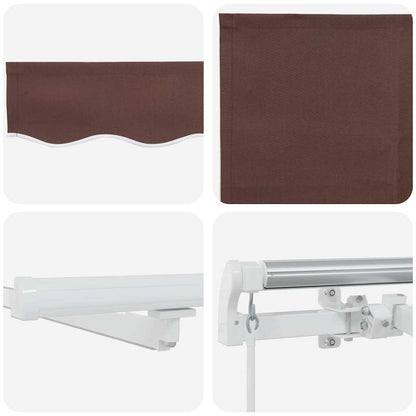 Manual Retractable Awning with LED Brown 600x300 cm