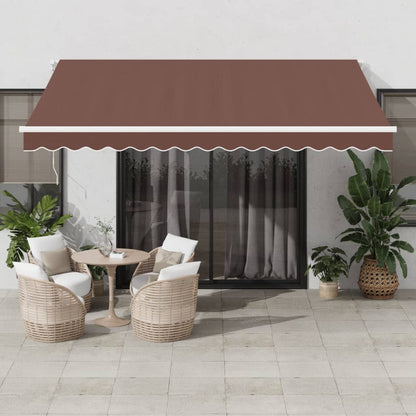 Manual Retractable Awning Brown 400x350 cm