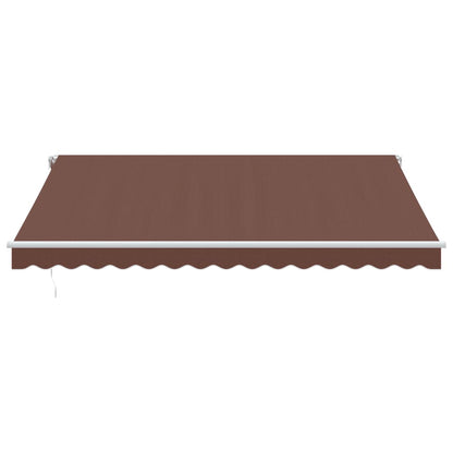 Manual Retractable Awning with LED Brown 400x350 cm