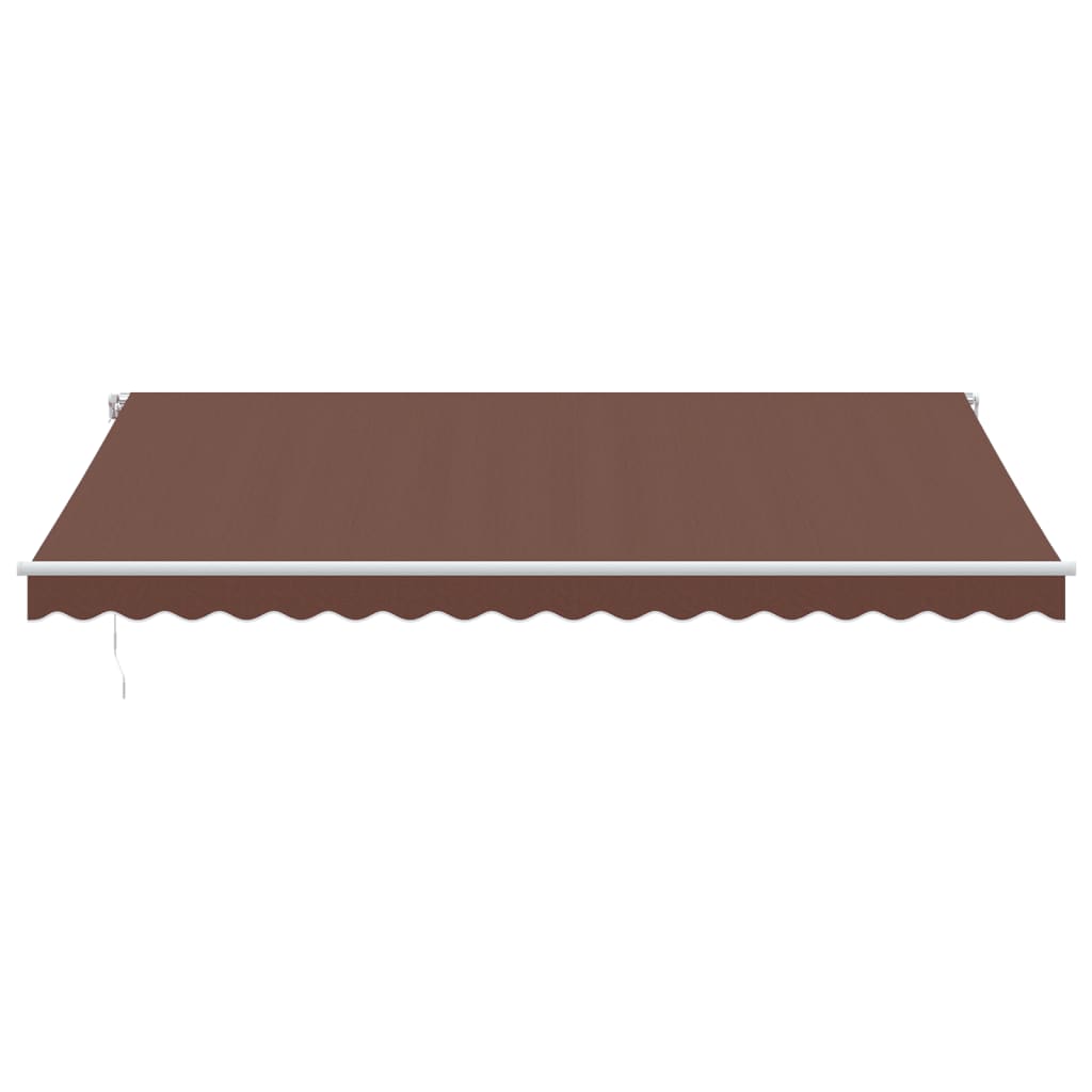 Manual Retractable Awning with LED Brown 450x350 cm