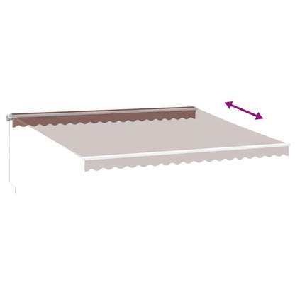 Manual Retractable Awning with LED Brown 450x350 cm