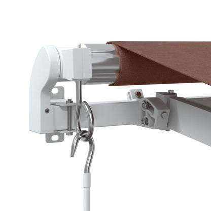 Manual Retractable Awning with LED Brown 450x350 cm