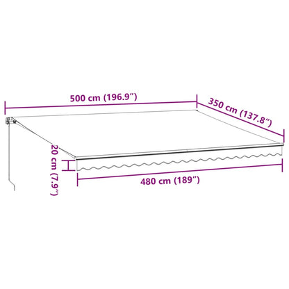 Manual Retractable Awning Brown 500x350 cm