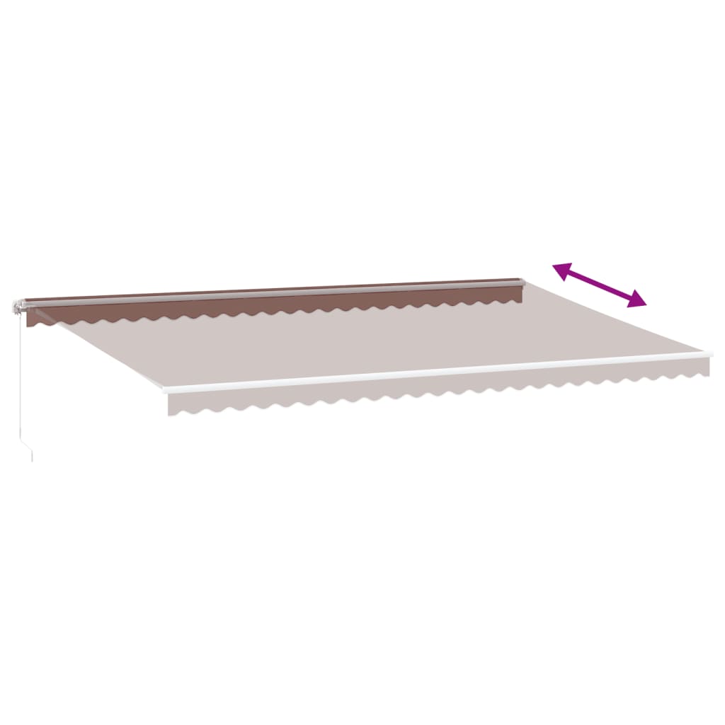 Manual Retractable Awning with LED Brown 600x350 cm