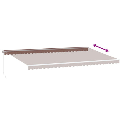Manual Retractable Awning with LED Brown 600x350 cm
