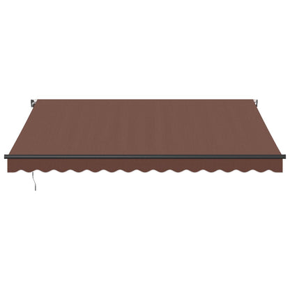 Manual Retractable Awning with LEDs Brown 400x350 cm