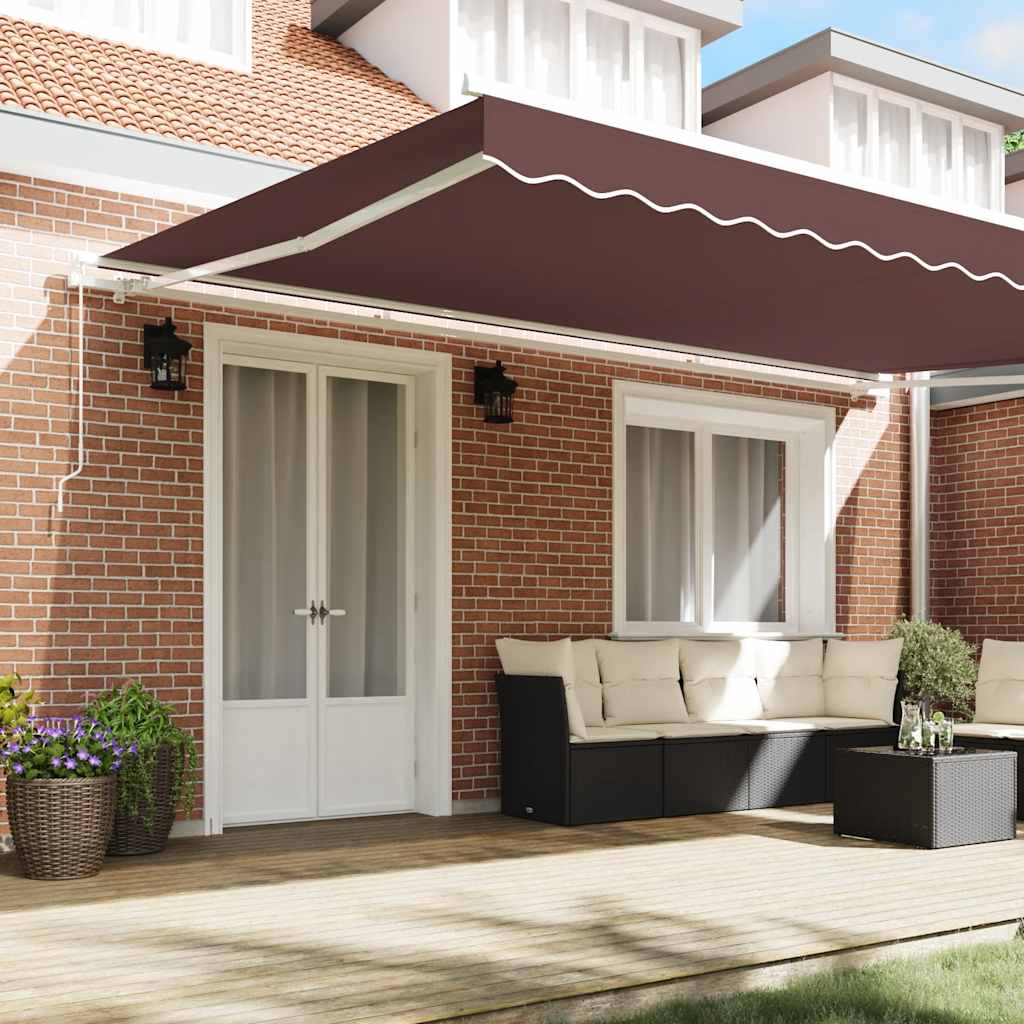 Manual Retractable Awning Brown 500x300 cm