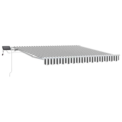 Manual Retractable Awning with LED Anthracite&White 300x250 cm