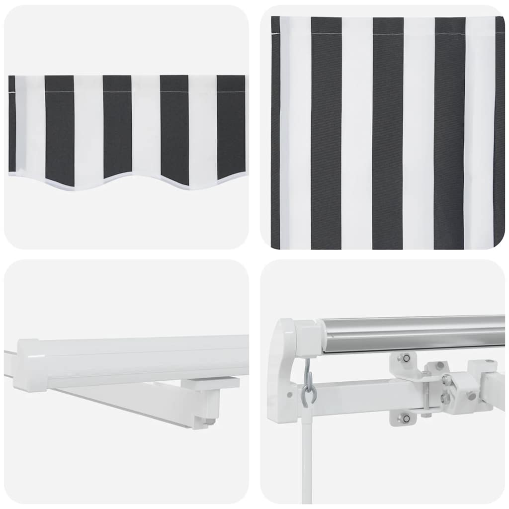 Manual Retractable Awning with LED Anthracite&White 300x250 cm