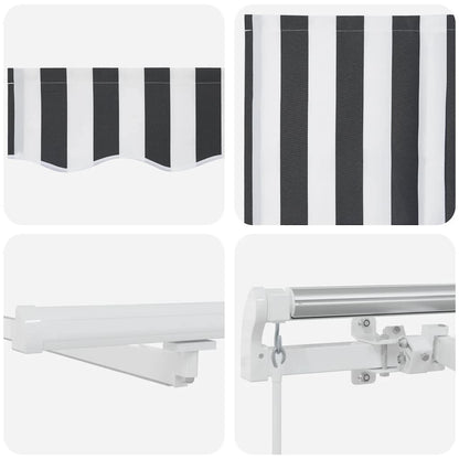 Manual Retractable Awning with LED Anthracite&White 300x250 cm