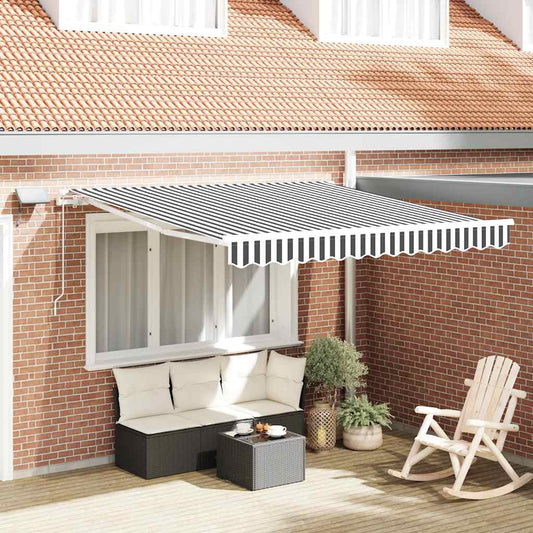 Retractable Awning Anthracite and White 300 x 250 cm