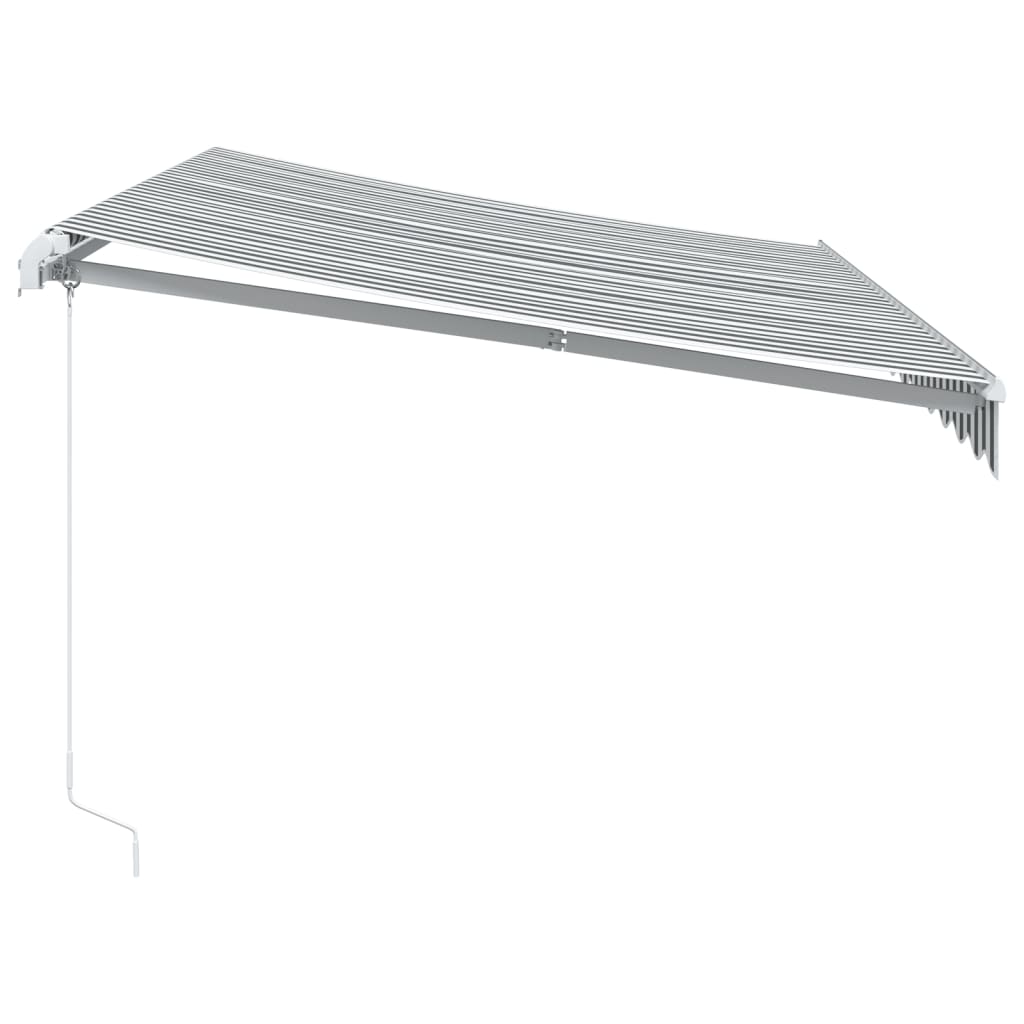 Manual Retractable Awning With LED Anthracite&White 350x250 cm