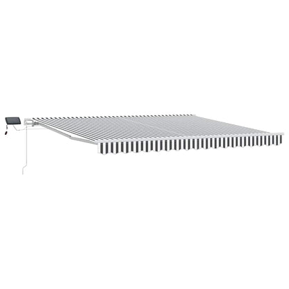 Manual Retractable Awning with LED Anthracite&White 400x300 cm