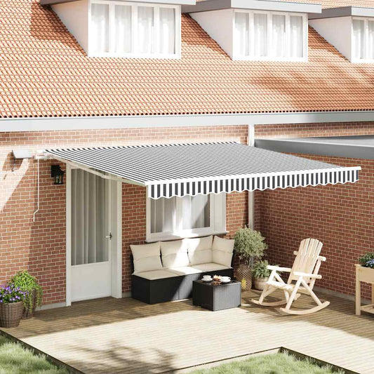 Retractable Awning Anthracite and White 400 x 300 cm