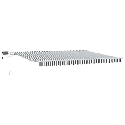 Manual Retractable Awning with LED Anthracite&White 450x300 cm
