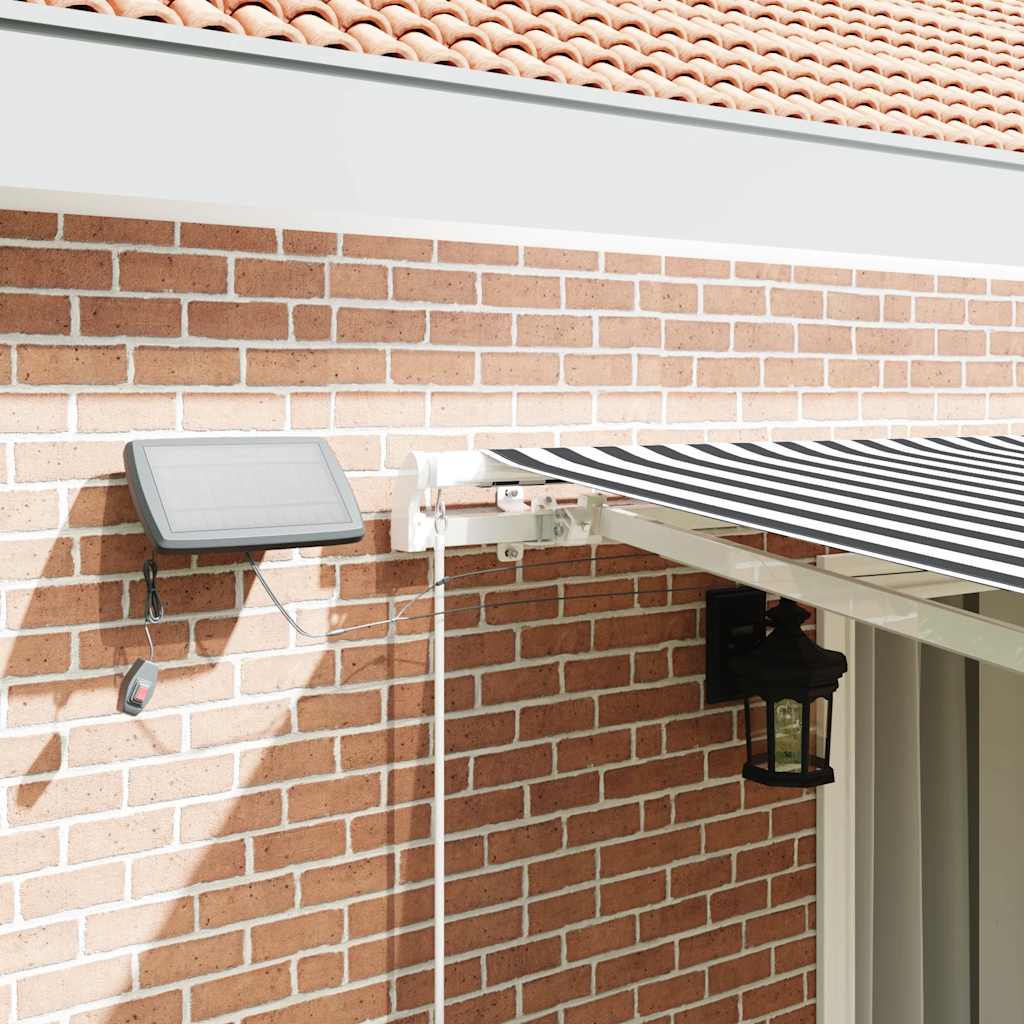 Manual Retractable Awning with LED Anthracite&White 450x300 cm