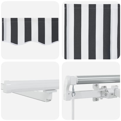 Manual Retractable Awning with LED Anthracite&White 450x300 cm
