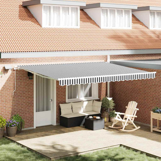 Retractable Awning Anthracite and White 450 x 300 cm