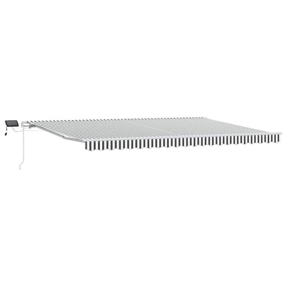 Manual Retractable Awning with LED Anthracite&White 500x300 cm