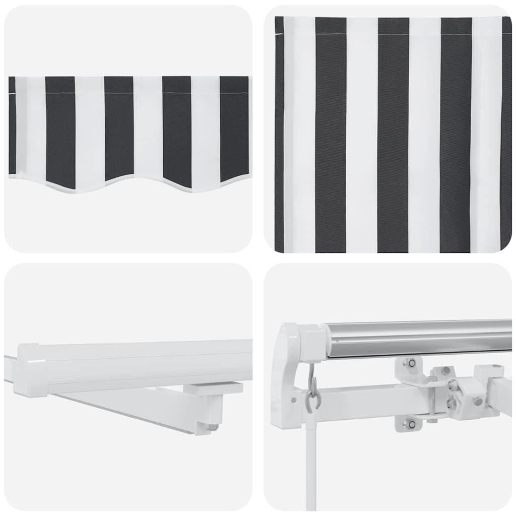 Manual Retractable Awning with LED Anthracite&White 500x300 cm