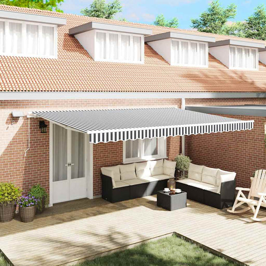 Retractable Awning Anthracite and White 500 x 300 m