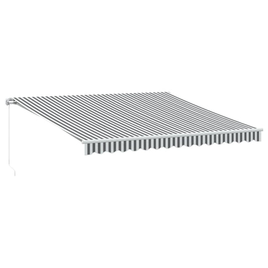 Manual Retractable Awning Anthracite&White 400x350 cm