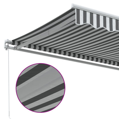 Manual Retractable Awning Anthracite&White 400x350 cm