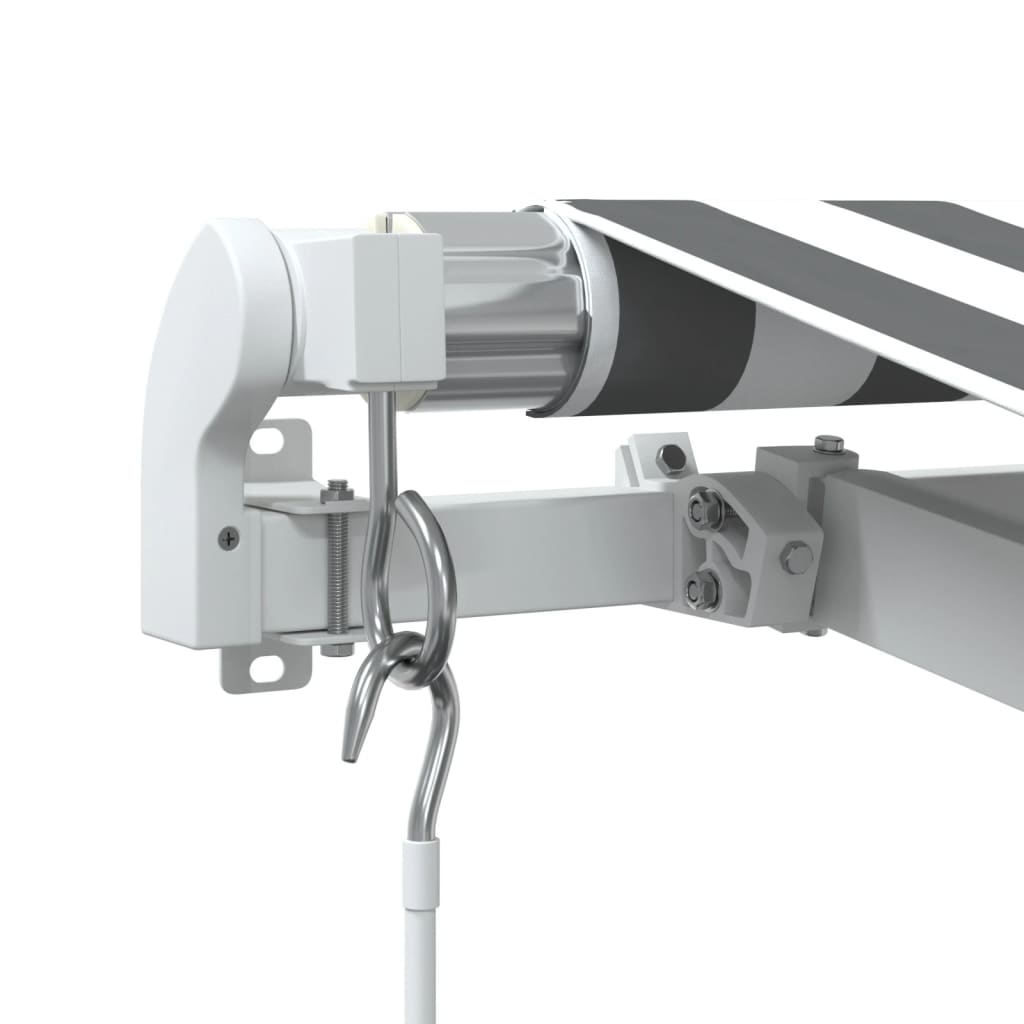 Manual Retractable Awning Anthracite&White 400x350 cm