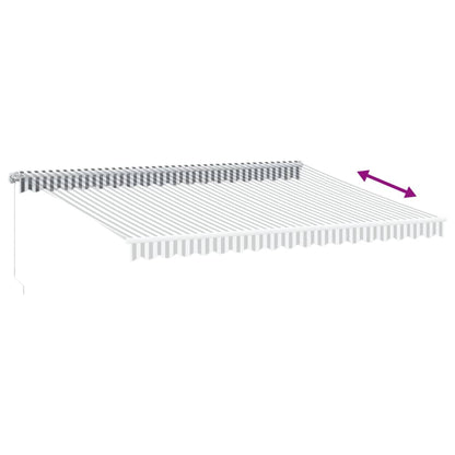 Manual Retractable Awning Anthracite&White 450x350 cm