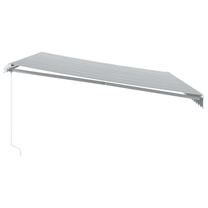 Manual Retractable Awning Anthracite&White 500x350 cm