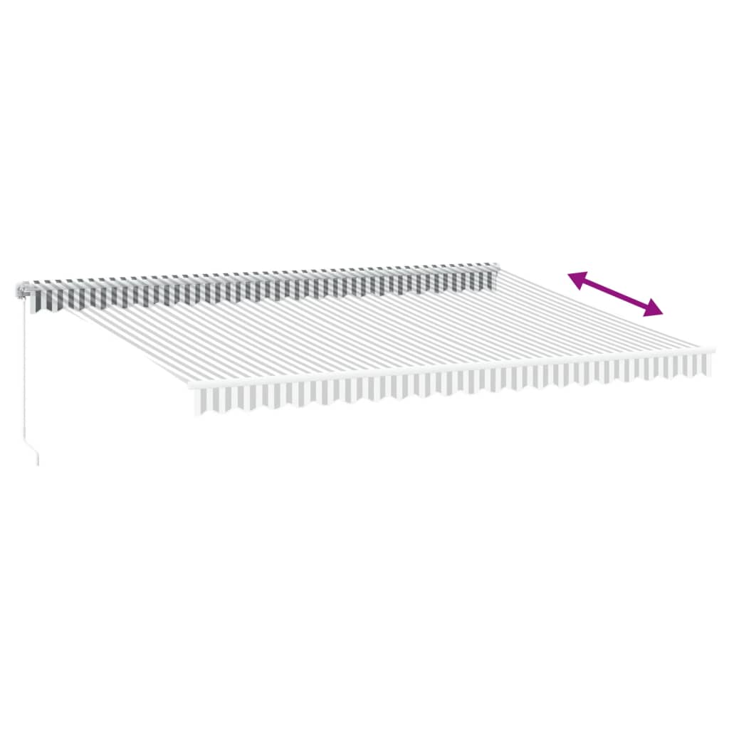 Manual Retractable Awning Anthracite&White 500x350 cm