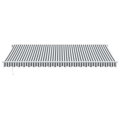Manual Retractable Awning with LED Anthracite&White 500x350 cm