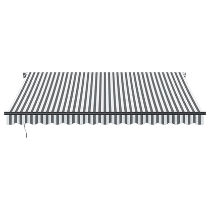 Manual Retractable Awning with LEDs Anthracite&White 400x350 cm