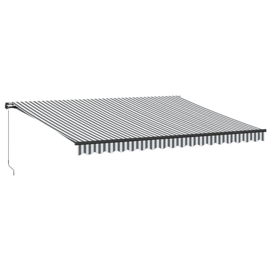 Manual Retractable Awning with LEDs Anthracite&White 450x350 cm