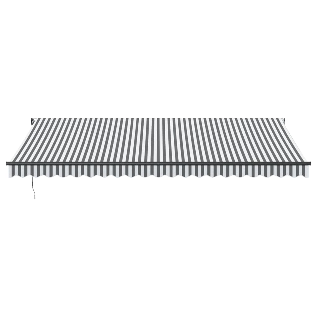 Manual Retractable Awning Anthracite and White 500x350 cm