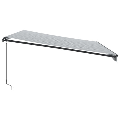 Manual Retractable Awning Anthracite and White 500x350 cm