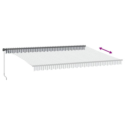 Manual Retractable Awning Anthracite and White 500x350 cm