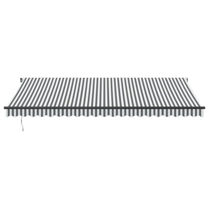 Manual Retractable Awning with LEDs Anthracite&White 500x350 cm
