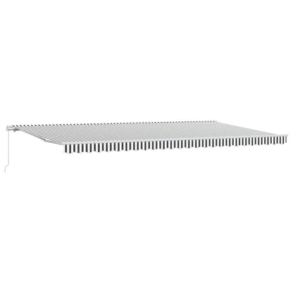 Manual Retractable Awning Anthracite&White 600x300 cm