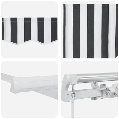 Manual Retractable Awning Anthracite&White 600x300 cm