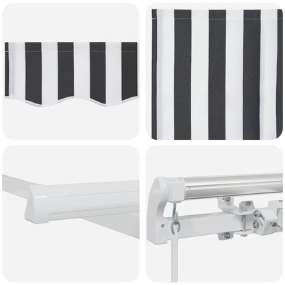 Manual Retractable Awning Anthracite&White 450x300 cm